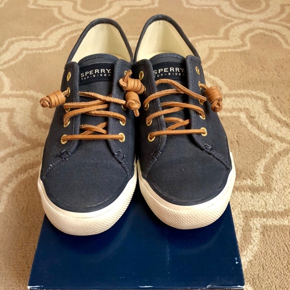 blue sperrys women's